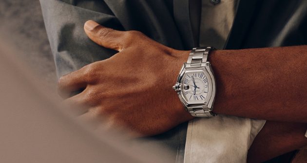 Cartier Roadster worn on the wrist